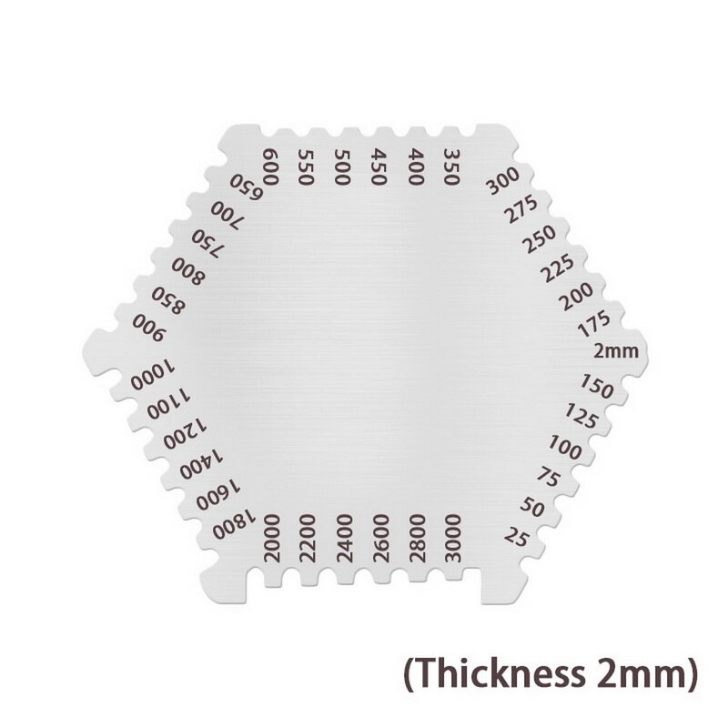 Peigne à Film humide 25-3000um jauge d'épaisseur en acier inoxydable jauge de Film humide de précision jauge d'épaisseur feuille peigne à Film humide: 2mm