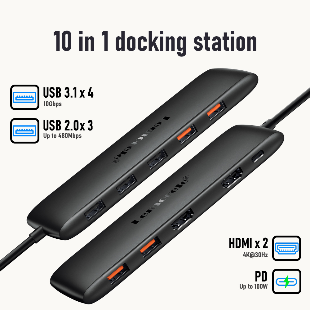 Lemorele 4K USB Hub USB C Stacja dokująca typu C do Dual HDMI dla Macbook iPad Pro Air M2 M1 Sumsang PC Akcesoria USB 3.1 HUB