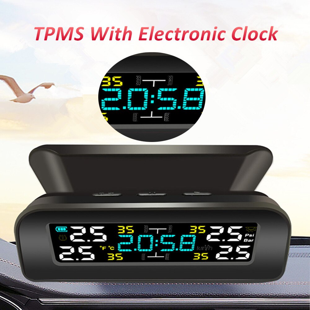 Aramox 6-wielige vrachtwagen, lichte vrachtwagen, draadloze bandenspanningsmonitor, 8 bar, bandenspanning op zonne-energie, TPMS- bandenspanningsmonitor