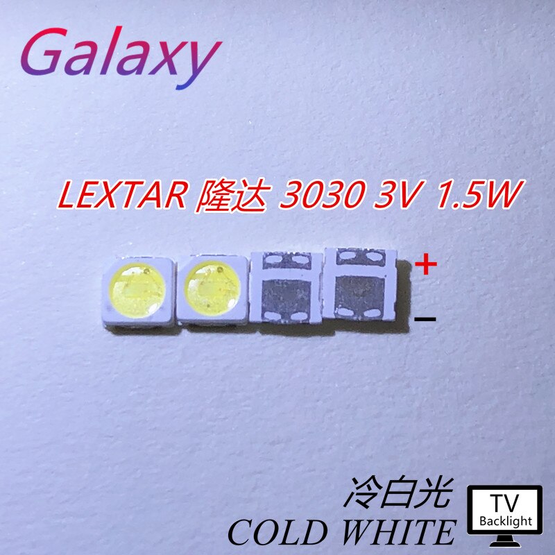 Lextar retroiluminación LED de alta potencia LED 1,5 W 3030 3V blanco 150-187LM PT30W45 V1 aplicación de TV 3030 smd led diodo LEXTAR 500 Uds