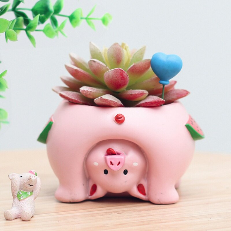 Cartoon hars dier plant bloempot tuinplanten vaas huisdecoratie bureau ornament hond/beer/varken vetplant plantenbak tuinieren