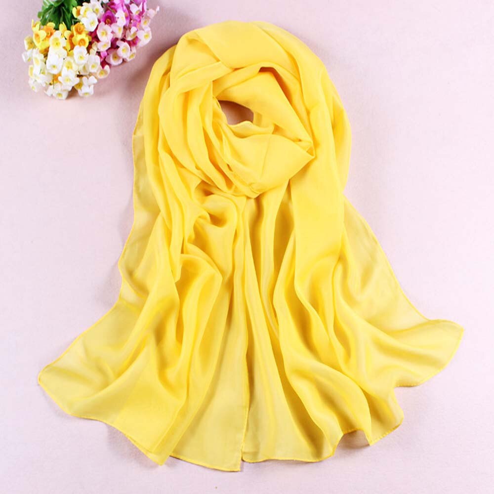Bufanda larga de chifón para mujer, pañuelo de Color sólido, chal fino suave, pañuelos de playa, nueva , 1 unidad