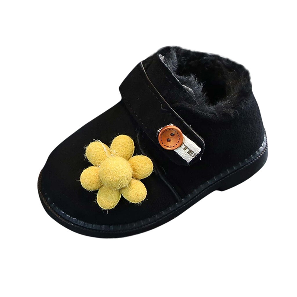 Kinderen Kid Baby Meisjes Laarzen Animal Prints Enkel Sport Korte Laarsjes Casual Bloem Katoenen Warme Schoenen Laarzen Meisjes Winter: Black / 6