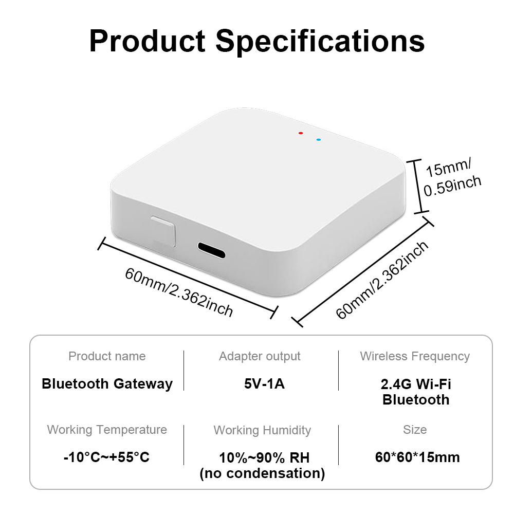 Tuya Bluetooth Gateway Hub of Bluetooth temperatuur- en vochtigheidssensor met APP Afstandsbediening Thermometer Hygrometer Sensor Home
