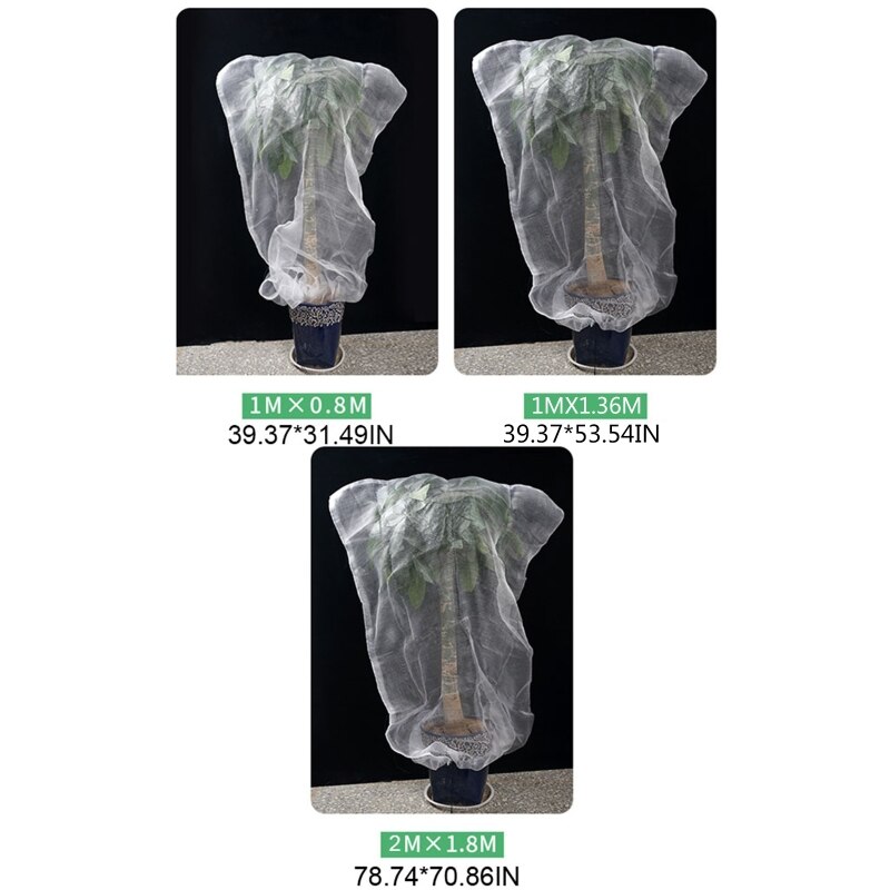 Garden Greenhouse Insect Bird Barrier Netting Mesh with Drawstring Plant Bag Tomato Protective Cover Fruit Tree Vegetable Flower