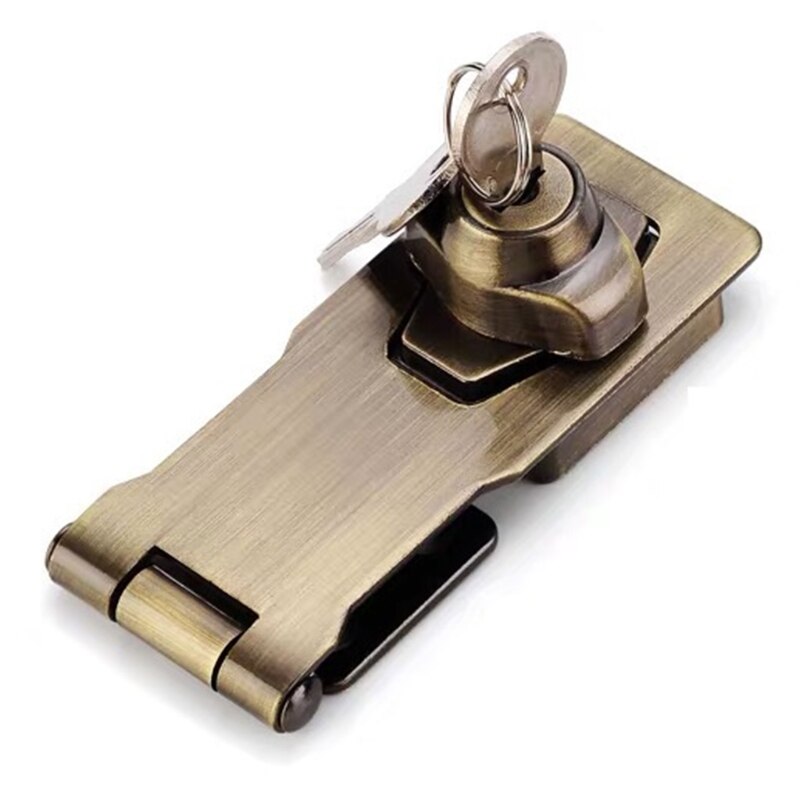 Keyed Hasp Locks Twist Knob Keyed Locking Hasp Padlock Set for Cabinets Security Door Garage Shed Van Lock W/2 S15 21: 2.5 inch / Green Bronze