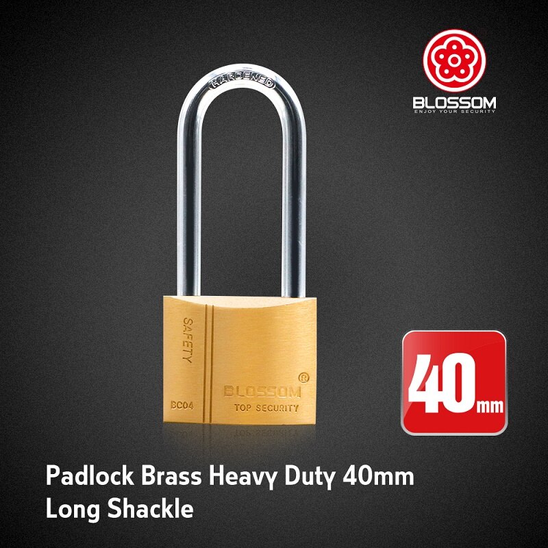BLOSSOM 40cm Brass Padlock with Keys Heavy Duty Security Safely Lock Interior or Exterior Gates Sheds Lockers Bikes Tool Box: HWP-BC-0440L
