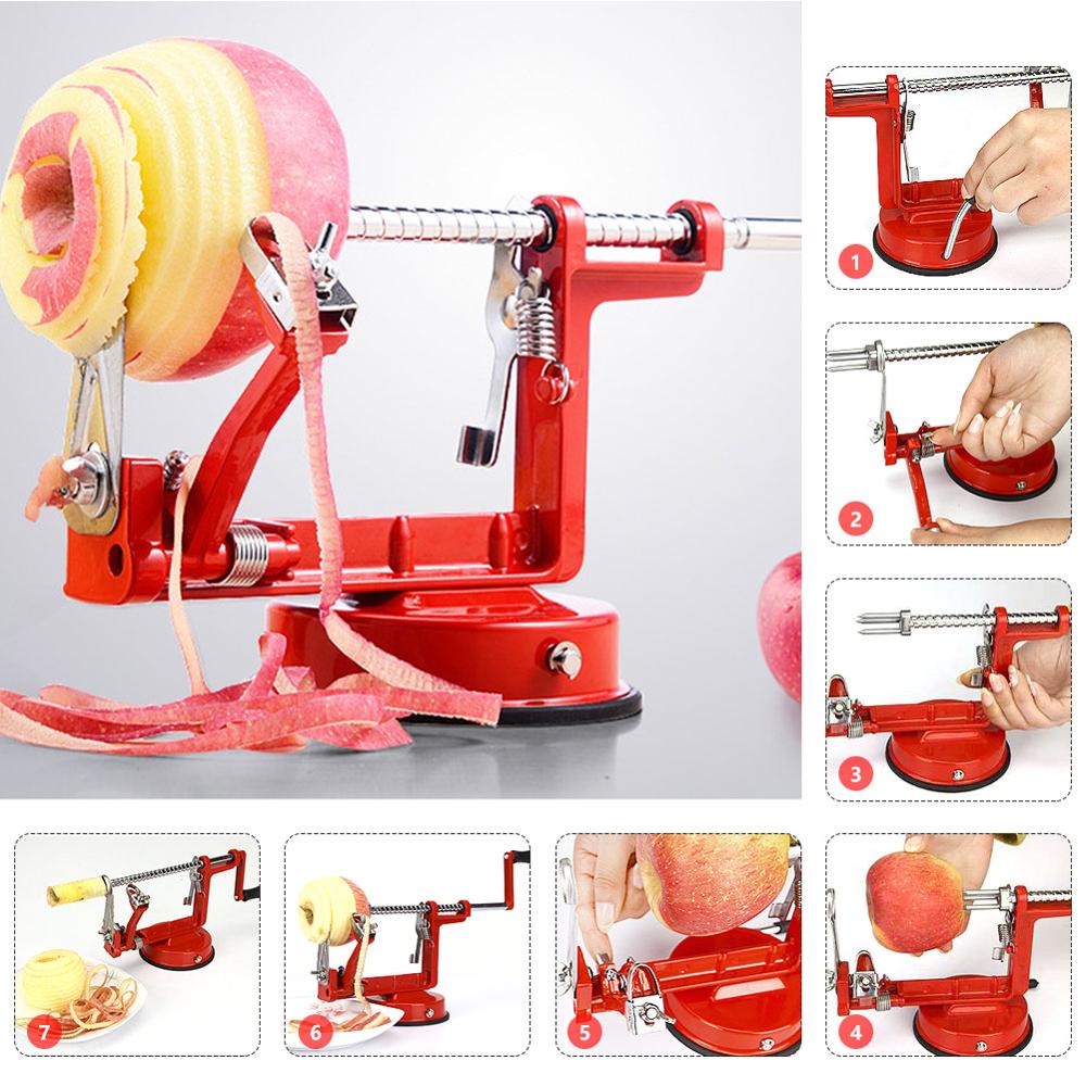Apple Peeler Corer Stainless Steel Slicer Peeler Spiral Apple/Potato Peeler Slicer Corer Durable Duty Blade Multicolor Peelers