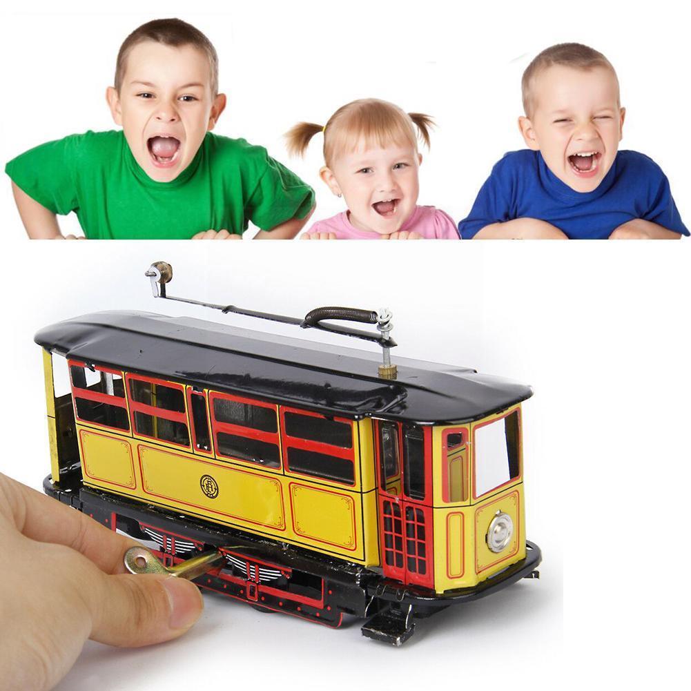 Retro Wind Up Tram Kabel Bus Clockwork Tram Speelgoed Tram Met Polen Retro Speelgoed Voor Volwassenen En Kinderen Blikken Speelgoed o8m5