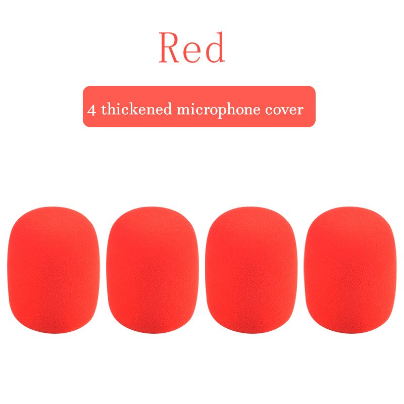 4pcs/lot Microphone Foam Thicken Mic Cover Sponge Studio WindScreen Protective Grill Shield Soft Mic Cap for KTV: Red