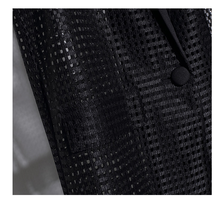 Billig turn-down krave udhulet lang damevest plus size sort ærmeløs jakke cardigan kontor dame sommer vest 4xl