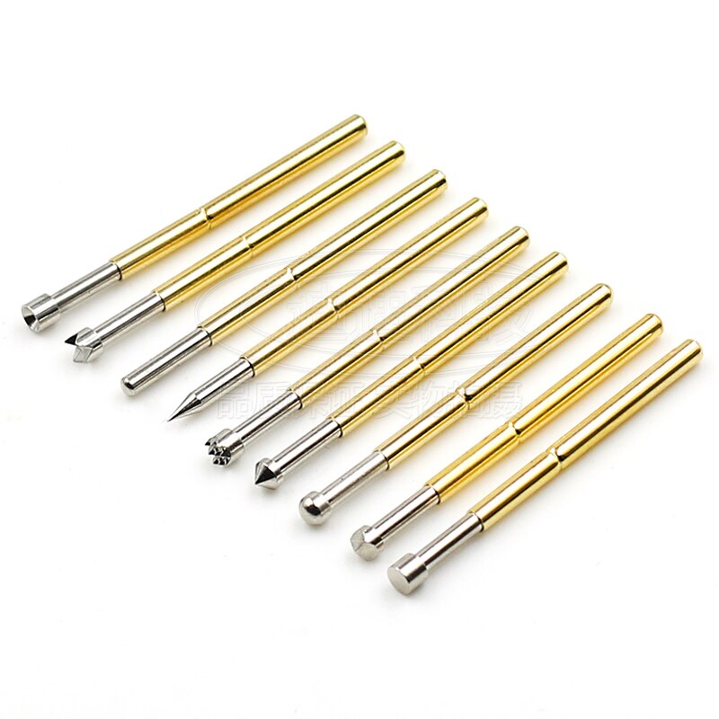 Test Probe Retractable P125-B Spring Top Needle PCB Sleeve Round Claw Tip Flat Concave Cup Copper