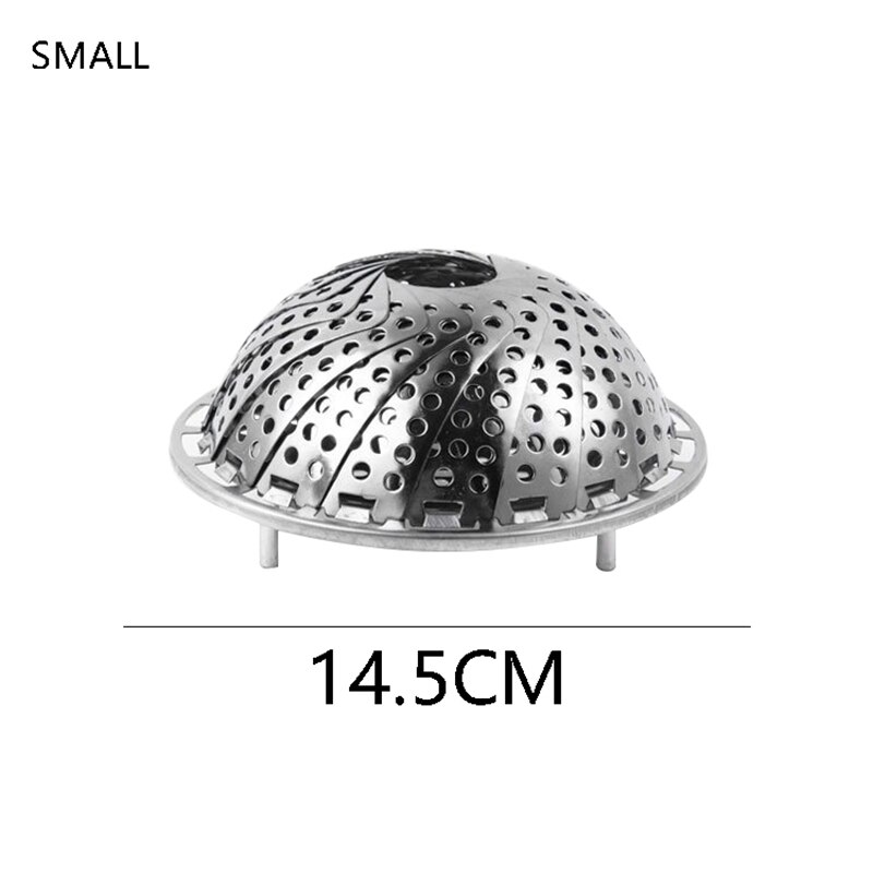 Stainless steel folding telescopic lotus steamer kitchen fruit and vegetable drain pan: 14.5cm