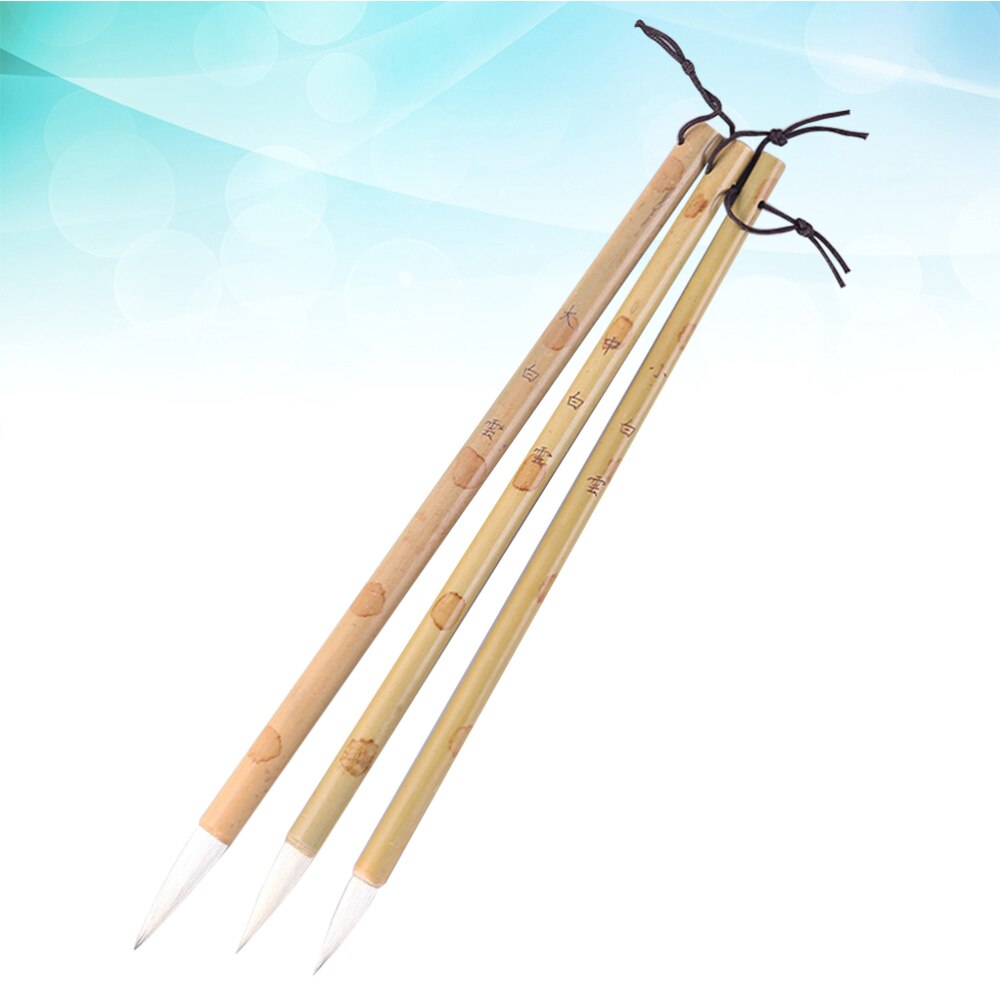 3 Pcs Professionele Uitstekende Elastische Haar Chinese Kalligrafie Kanji Japanse Sumi Tekening Borstel Voor Home School Schrijven Praktijk