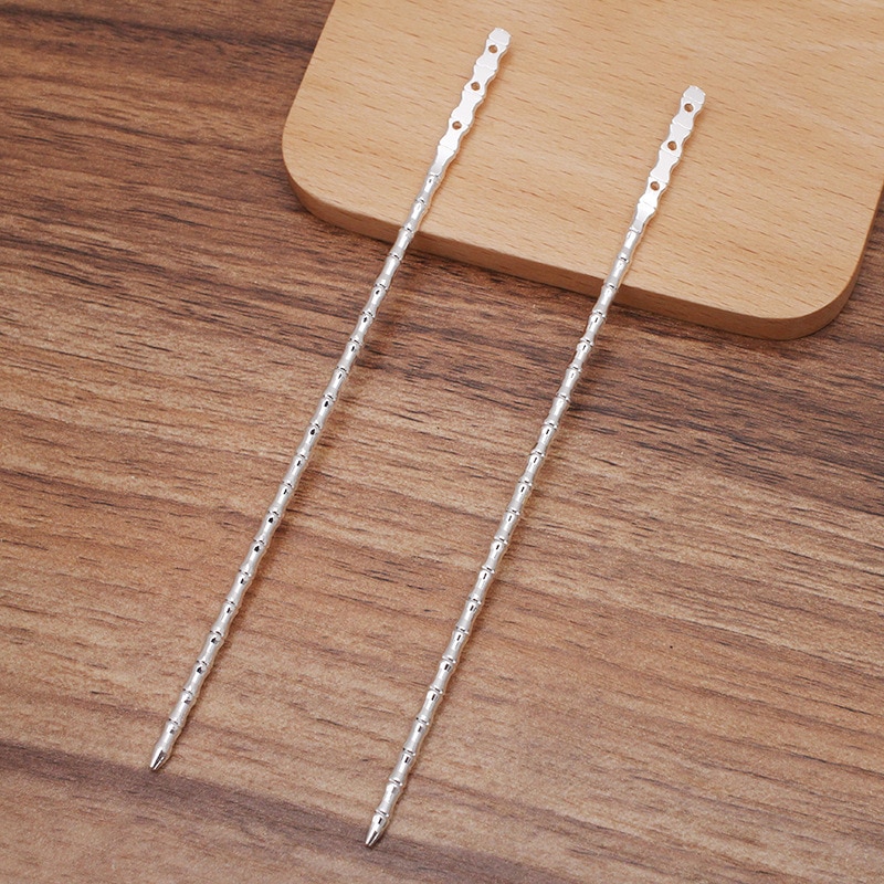 5Pcs Metal Koper Haar Stick Voor Vrouwen 139Mm Bamboe Gezamenlijke Vorm Haarspeld Diy Haar Accessoires Maken