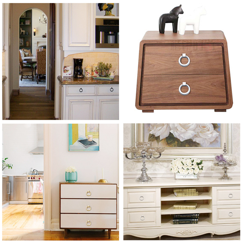 40mm runde türgriffe, farben gold, silber, schwarz, ring aus zinklegierung, für möbel, schubladen und schränke