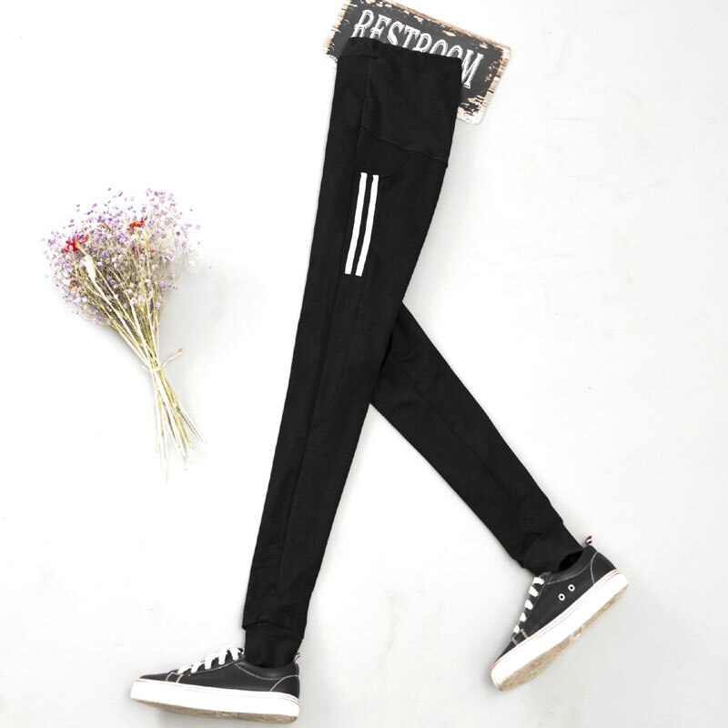 Bauch Mutterschaft Sport Hosen Für Schwangere Frauen Kleidung Baumwolle lässig Bauch Schwangerschaft Hosen Mutterschaft Pflege Hosen: Schwarz / XL
