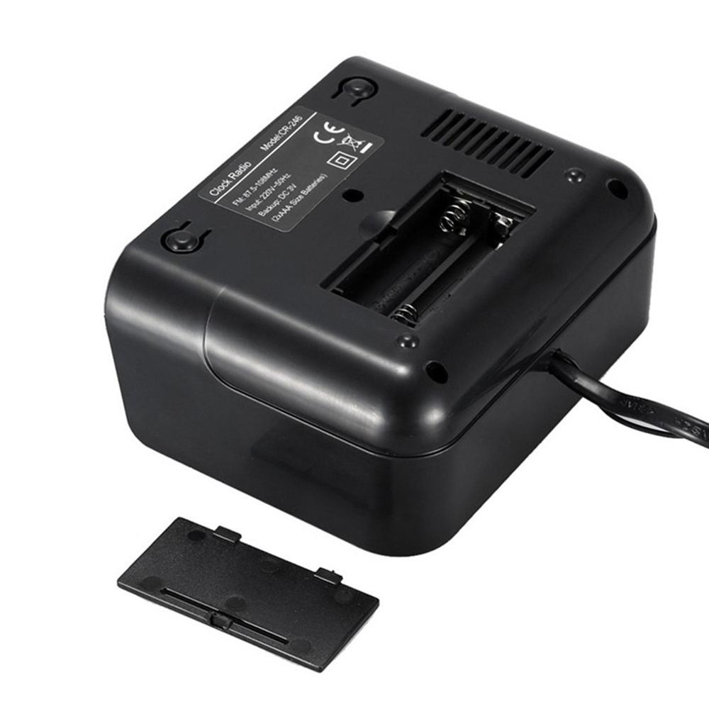 AM/FM LED Clock Radio With Dual Alarms Sleep Snooze Function Outlet Powered Big Digit Display for Bedroom Timed Shutdown