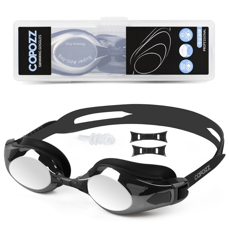 Copozz Zwembril Bijziendheid Anti Fog Uv Protecion Ondersteuning 0 -1.5 Tot-5 Zwemmen Bril Dioptrie Fit Voor volwassen Mannen Vrouwen