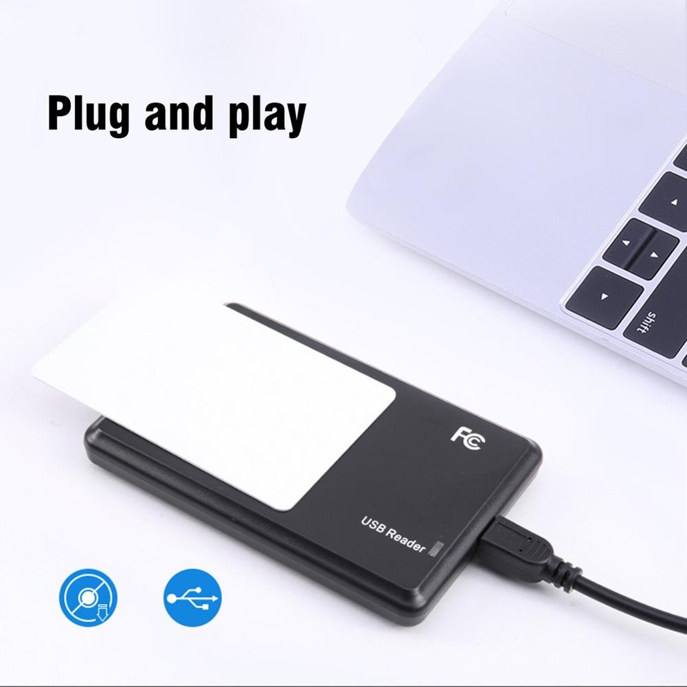 USB 13.56MHz RFID Card Reader Programmer Burner + 3 ID Key Buckles + 3 ID Cards Smart Card Drive free