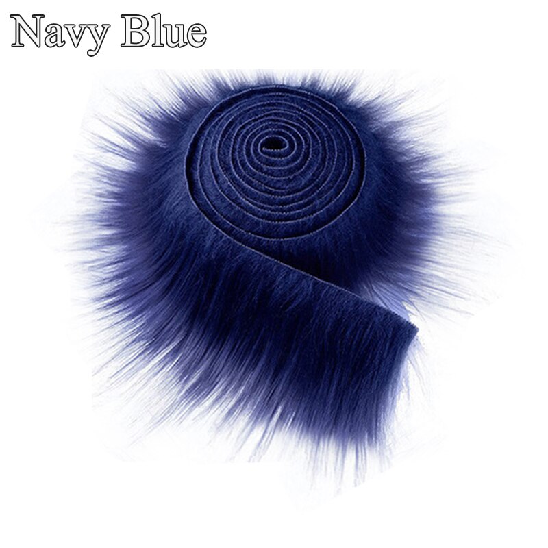 1.5M Faux Fur Collar Faux Fur Trim Hoodie Trim Made Fur For Hood Collar Shawl Down Coat Shoes And Hats Accessories Diy Home Deco: Navy blue