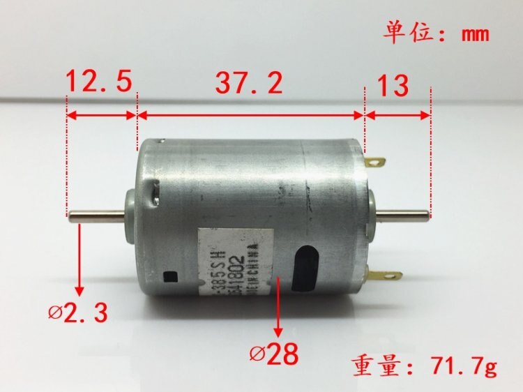 Brand and original Mabuchi 12V 385 micro DC motor RS-385SH-2270 double output shaft high speed 10000rpm carbon brush motor
