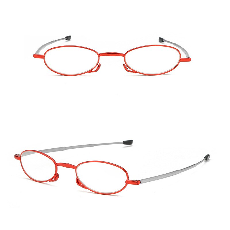 MINI Reading Glasses Men Women Folding Small Glasses Frame Black Metal Glasses With Original Box Portable