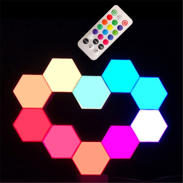 Usb rgbw färgrik fjärrkontroll touch honeycomb lampa quantum light hexagonal led color change lampe usb wall lamp
