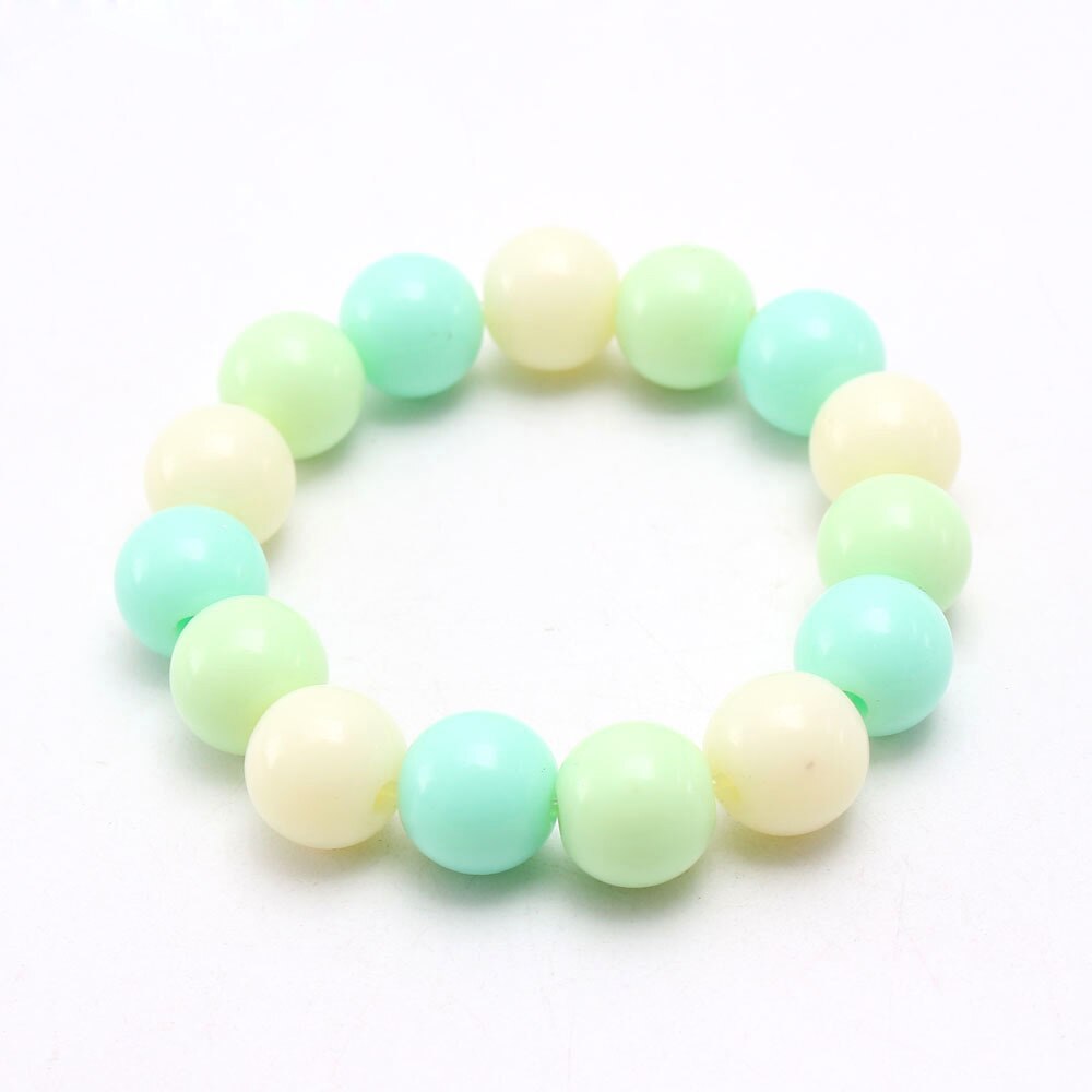 1 pièces/coloré acrylique perles Bracelets filles bébé élastique perlé Bracelets pour fête enfants enfant bijoux: 07