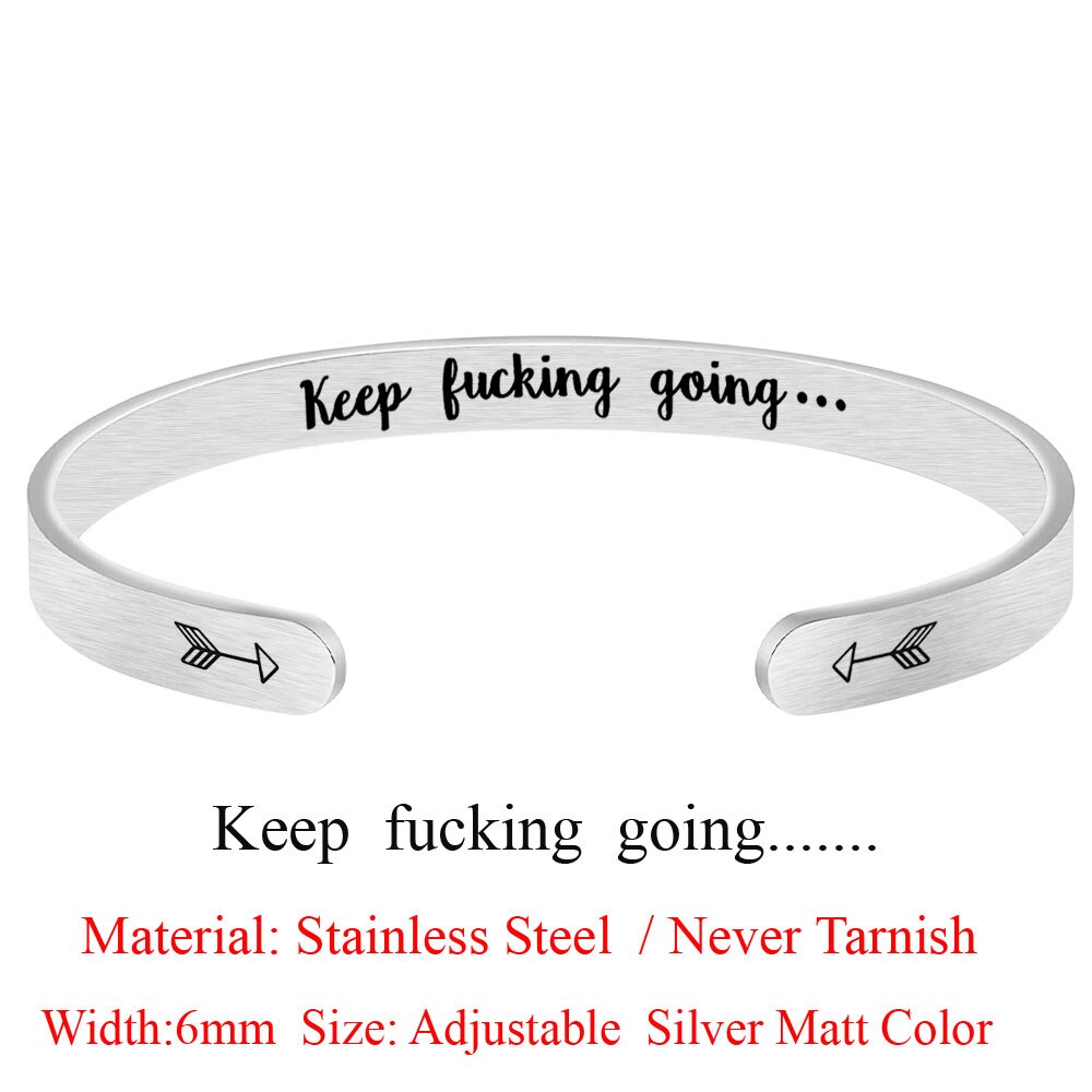 Brazalete de acero inoxidable para mujer, pulsera inspiradora, joyería: LS005