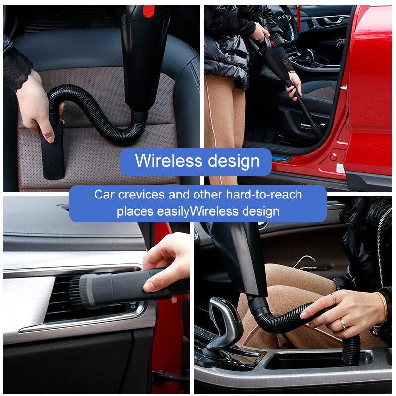 Wireless Handheld Vacuum 12V Car Vacuum Cleaner,120W 5000PA Strong Power Suction for Home and Car Cleaning Wet/Dry Handhel