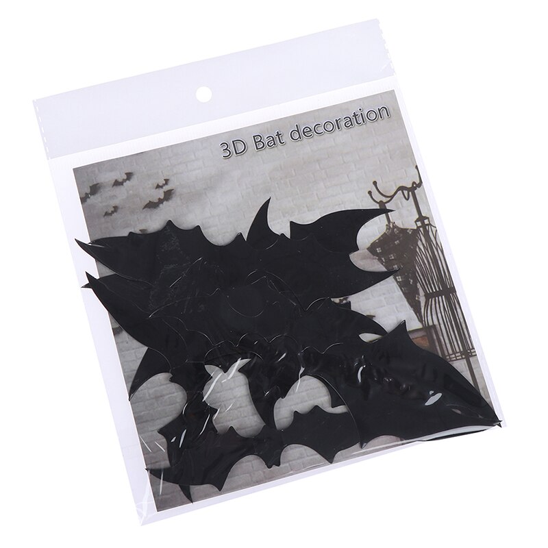12 Stks/set Zwart Halloween Muursticker 3D Bat Muursticker Interieur Muur Sticker