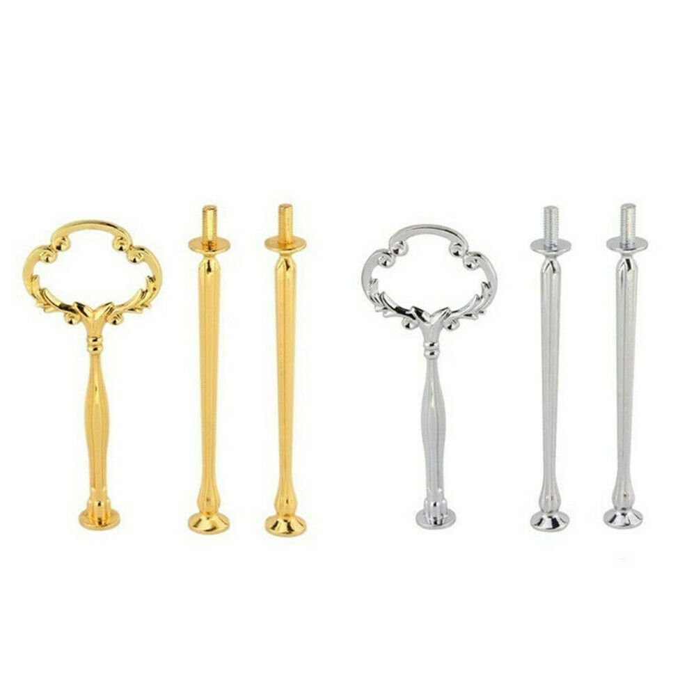 1 Set 3 Tier Handvat Party Decor Cake Cupcake Houder Mini Plaat Stand Staaf Hardware Afternoon Tea Bruiloft Platen Party servies