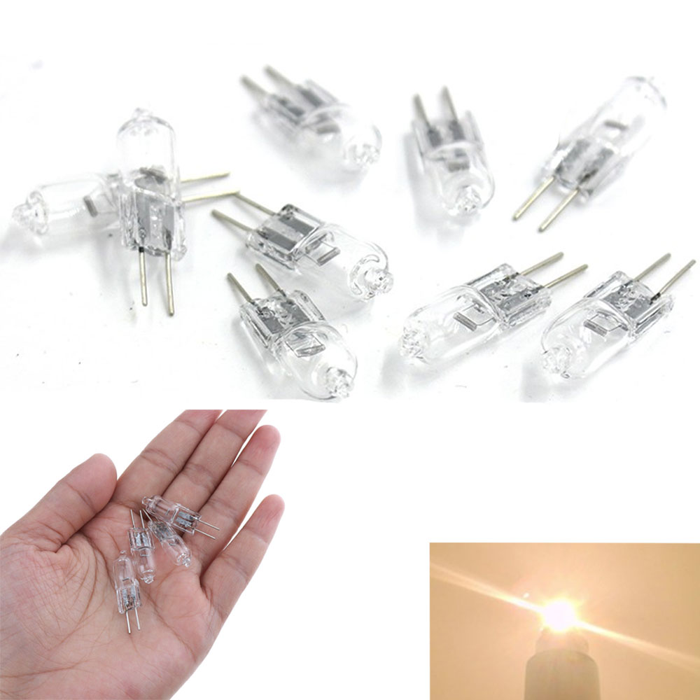 10 unids/lote bombilla halógena G4 de DC 12V tipo G4 lámparas halógenas luces 20W clara cada bombilla con caja interior para decoración del hogar