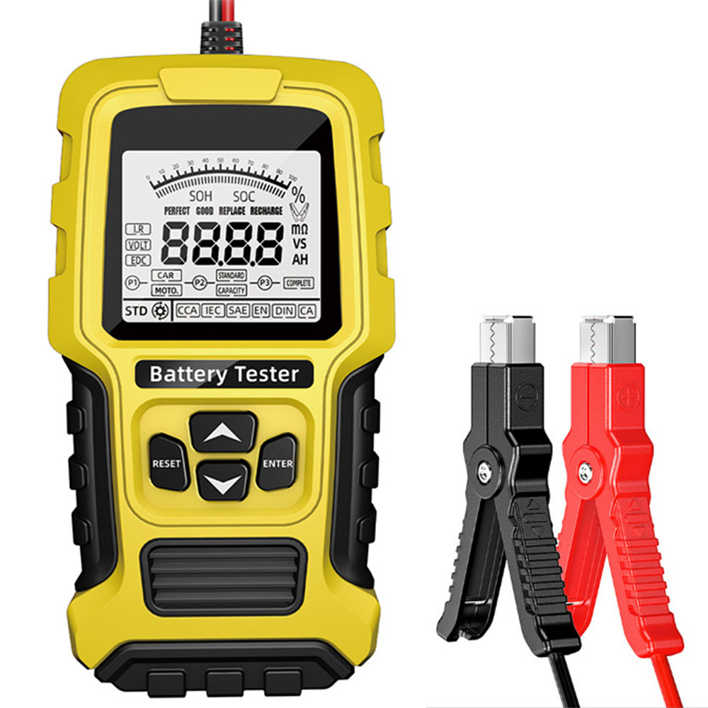 Blei-Säure-Batterie-Test, Autobatterie-Tester, 12 V, 24 V, Messung, Diagnose-Tool, LCD, digital, für Fahrzeug, LKW, Motorrad, SUV: YELLOW