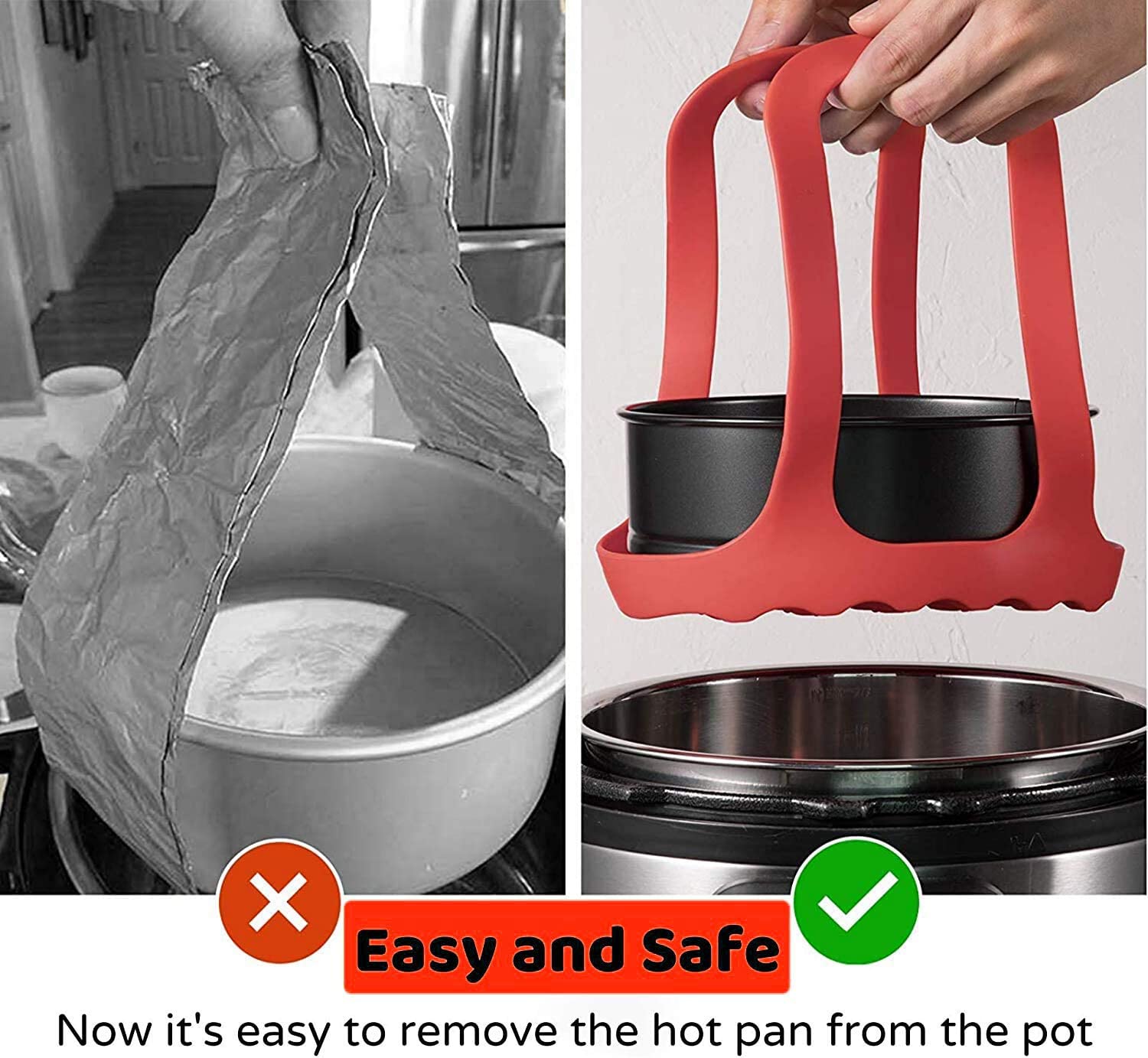 Pressure Cooker Sling Silicone Egg Rack Anti-scalding Steamer Rack Trivet Bakeware Lifter Compatible with 6/8 Qt Instant Pot