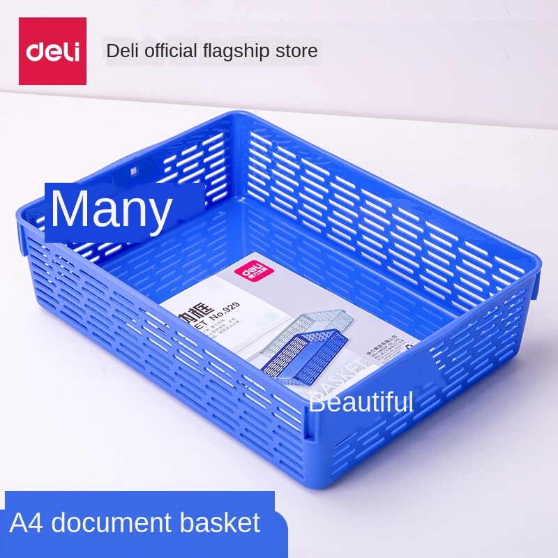 Mesh Document Basket A4 Storage Basket Storage Box File Shelf Documentation Column Multilayer Document Basket Blue