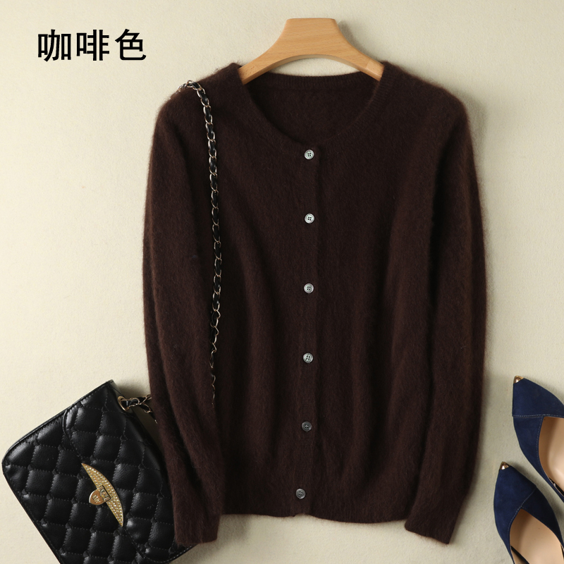 Frauen Strickjacke Große Größe Warme Reine Nerz Kaschmir Pullover Oansatz Lose Mantel Weibliche Pullover Damen Jacke Solide Stricken Strickjacken