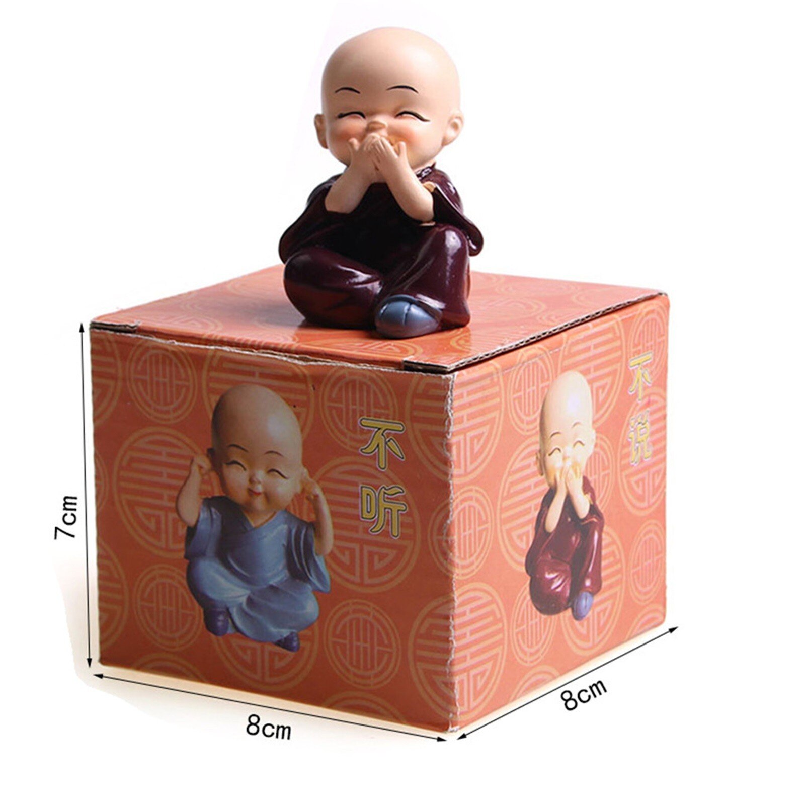 4 Stuks Mooie Kleine Kungfu Monniken Maitreya Boeddha Hars Ambachten Decoraties Voor Huis En Auto Woondecoratie # T2P