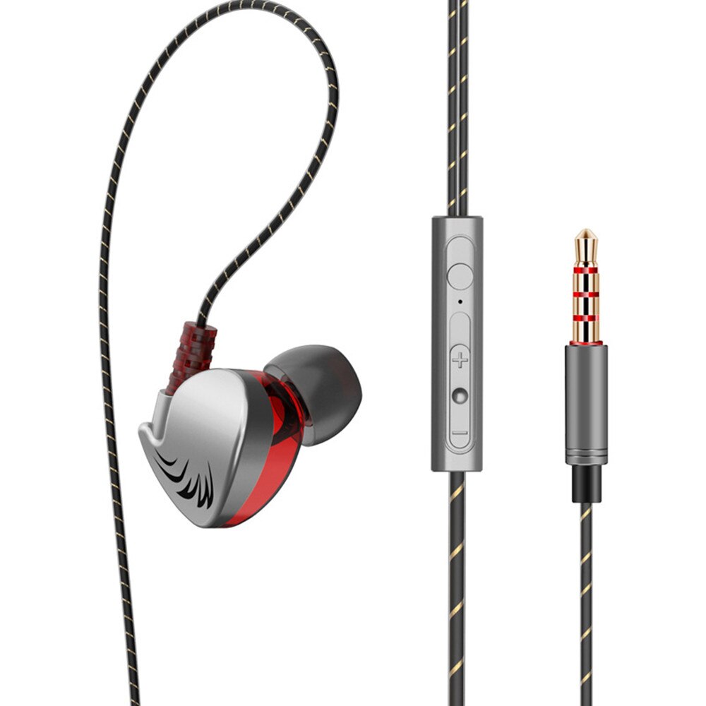 Beautyss 3,5mm In-ohr Kopfhörer Freisprecheinrichtung Sport HIFI QKZ CK7 Kopfhörer 3D stereo bass Rennen Sport Headset für handy: Black