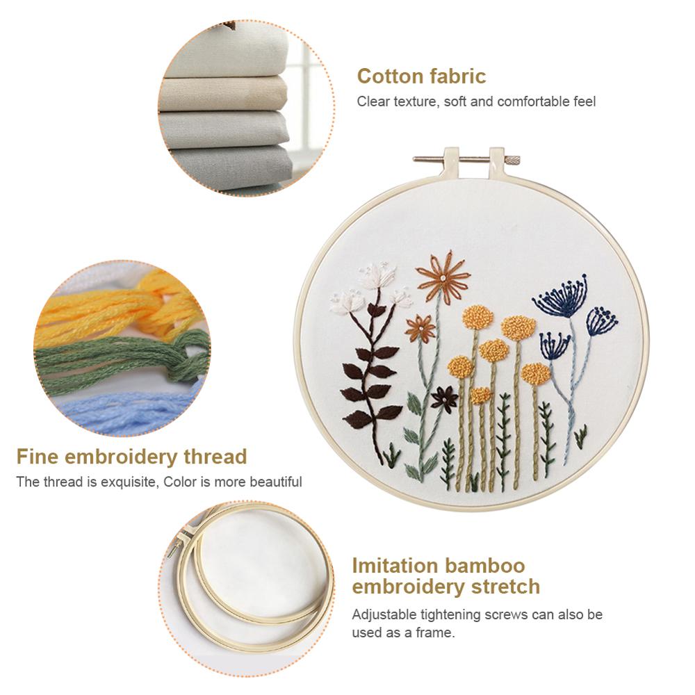 Broderi diy nybegynder materiale pakke blomster mønstre korssting kits håndlavet korssting serie kunst håndværk syning dekor