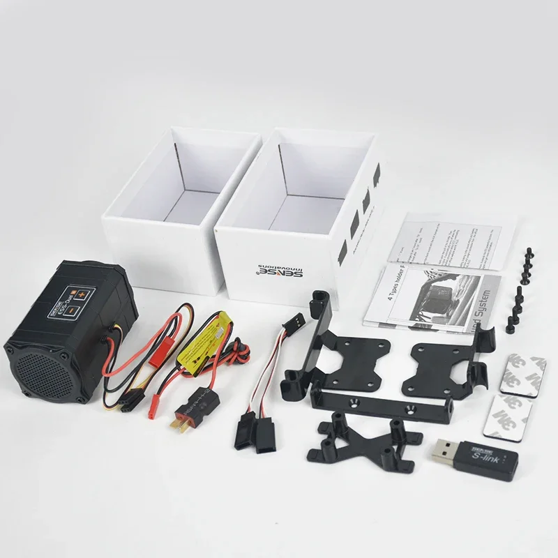 SENSE RC Car Engine Sound Simulator ESS-ONE ESS-DUAL Plus Engine Sound Simulated Module Set for Axial SCX10 SCX10II, RC Cars: WHITE