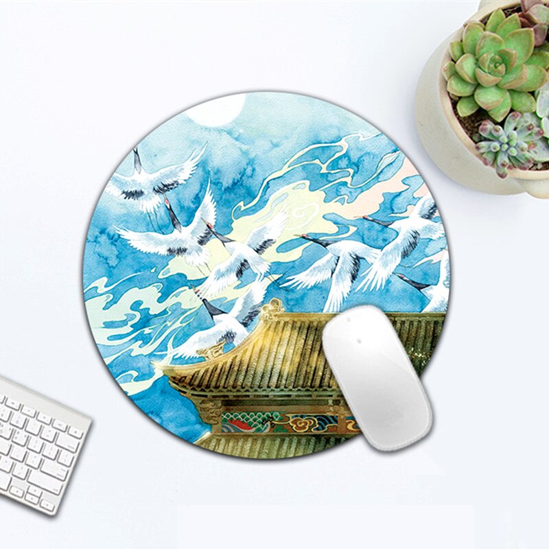 Kawaii Ronde Celestial Muismat Zachte Mat Voor Game Computer Cap Bureau Mat Pads Non-Slip Rubbe Pc Waterdicht kantoor Mousepad 20Cm: H