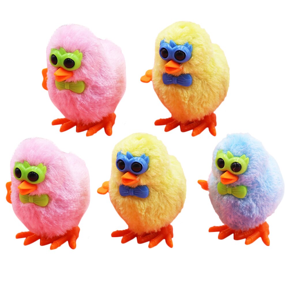 5pcs Wind-Up Jumping Chick Novelty Toys Animal Wind-up Plaything Random Color