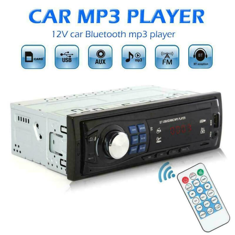 12V 1DIN Car Radio Stereo In-Dash Bluetooth Audio SD/USB/AUX/FM Head Unit MP3 Player