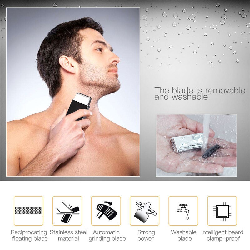 Electric Shaver Razor For Men Rechargeable Portable Bread Trimmer Washable Oneblade Blades Dry Wet Electric Shaving Machine 4950