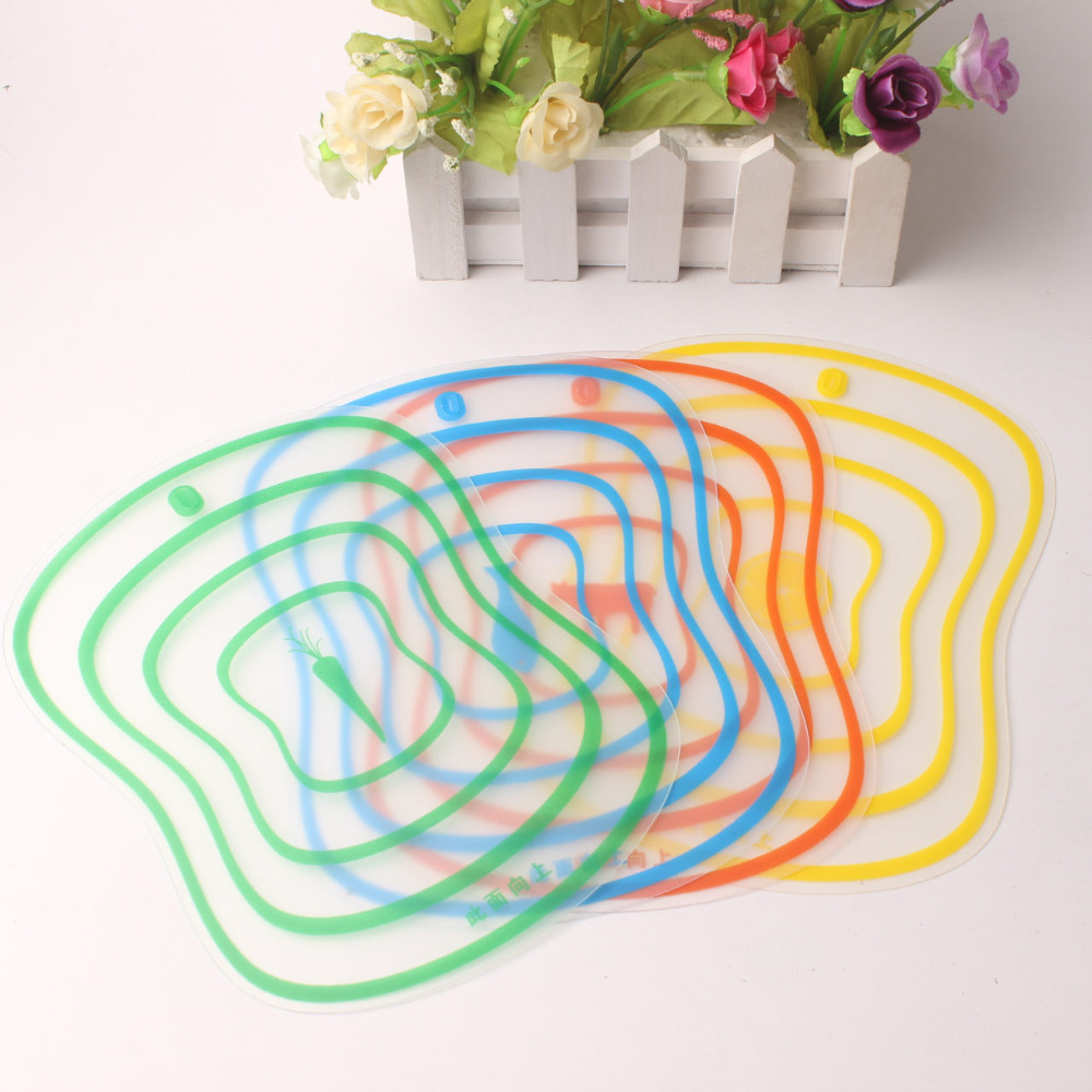 Non-slip Frosted Kitchen Cutting Board Transparent bendable scrub classification cut board plastic fruit chopping board