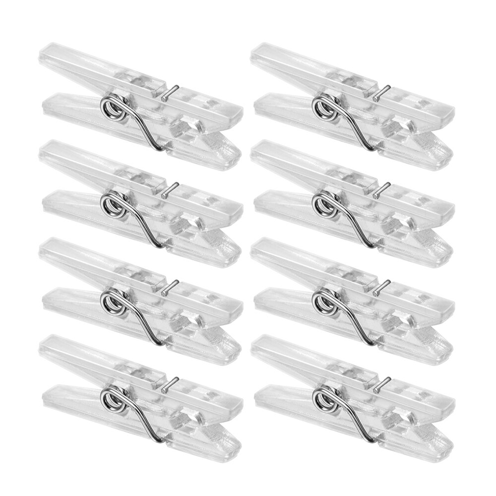 20/50/100pcs Transparent Clips Clamps Clips Clothes Spring Hanging Plastic Clamp Line Clips Clothespins for Photos Cloth Paper