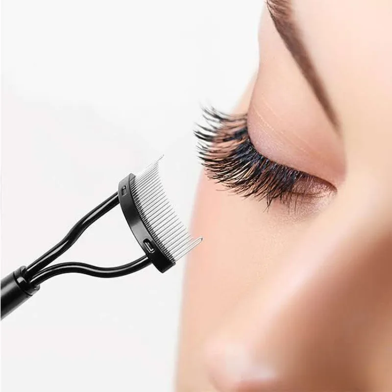 Metal Eyelash Curler Beauty Makeup Stainless Eyelash Brush Comb Mascara Curl Makeup Tool Eyelashes Separator brush