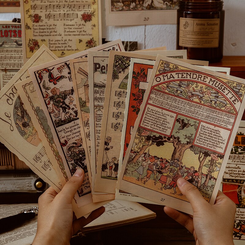 10 kpl retro filateelinen kokoelma sarja voimapaperi onnittelukortti postikortti kirjekuori tee itse koriste lomo kortti